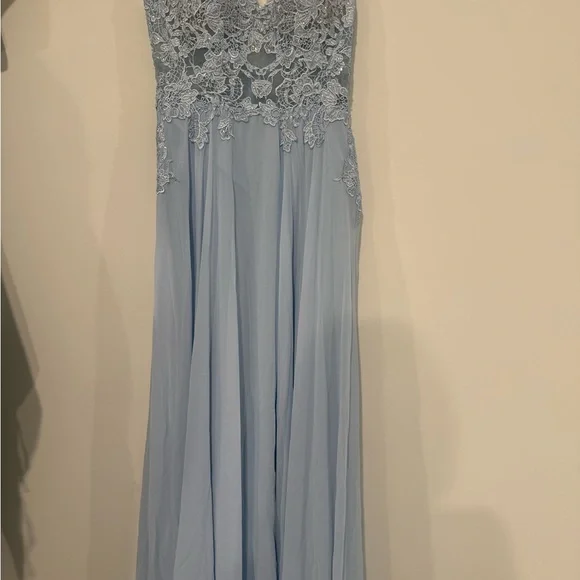 Jovani Light Blue Lace Prom Dress - Picture 5 of 5